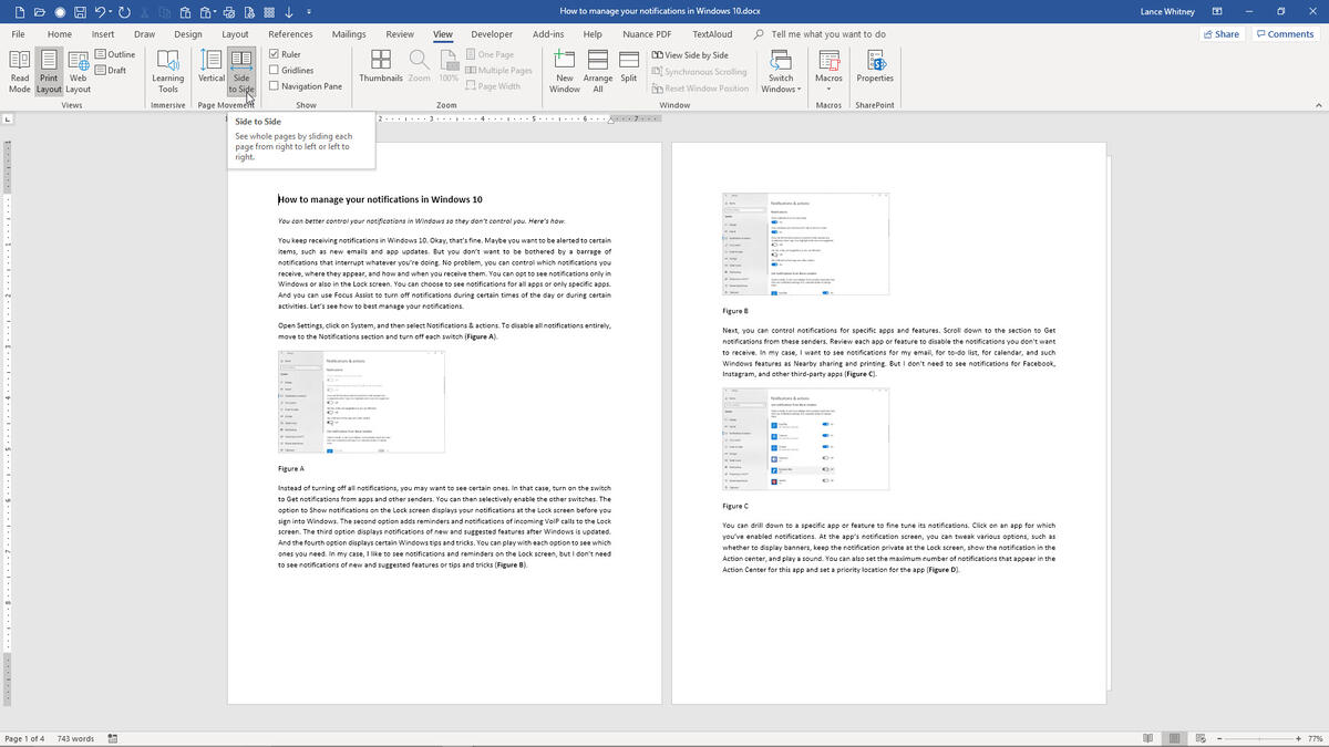 two pages on one sheet in word for mac